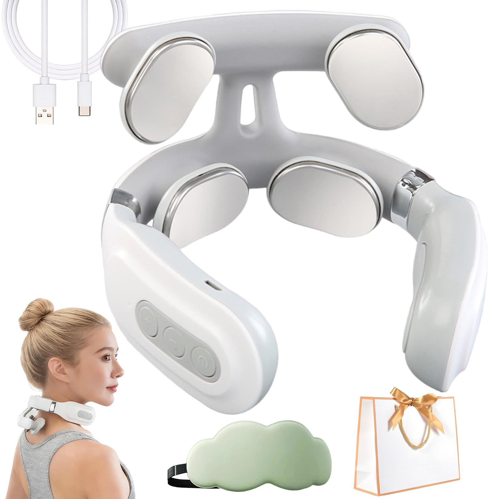 Aurenova Sereni Stim Zervikales Neuromodulationsgerät, Nackenmassagegerät für Nackenschmerzen, Sereni Stim Nacken, schnurloses Design und einstellbare Modi, löst tiefe Muskelverspannungen hinter