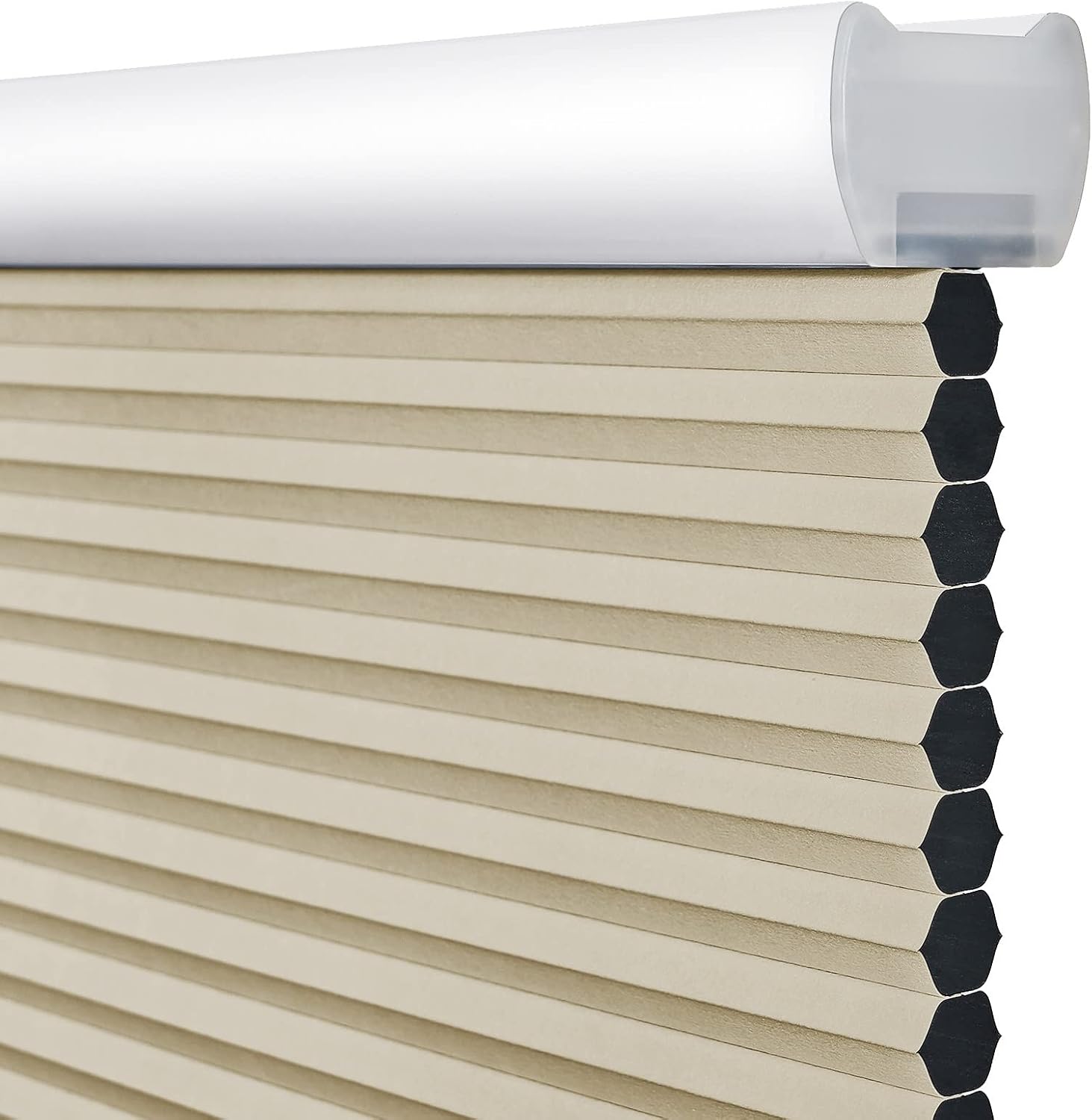 Customized Cordless Blackout Cellular Shades, Aluminum Cellular Blinds for Windows Door, Honeycomb Window Blinds & Shades for Home Kitchen Bedroom Children Room Office, Easy to Install 1" x 1" Blackout - Cream