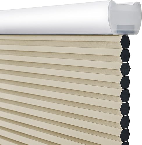 Moonice Persianas celulares opacas sin cordón persianas celulares para puertas de ventanas persianas y persianas de ventana de panal para el hogar
