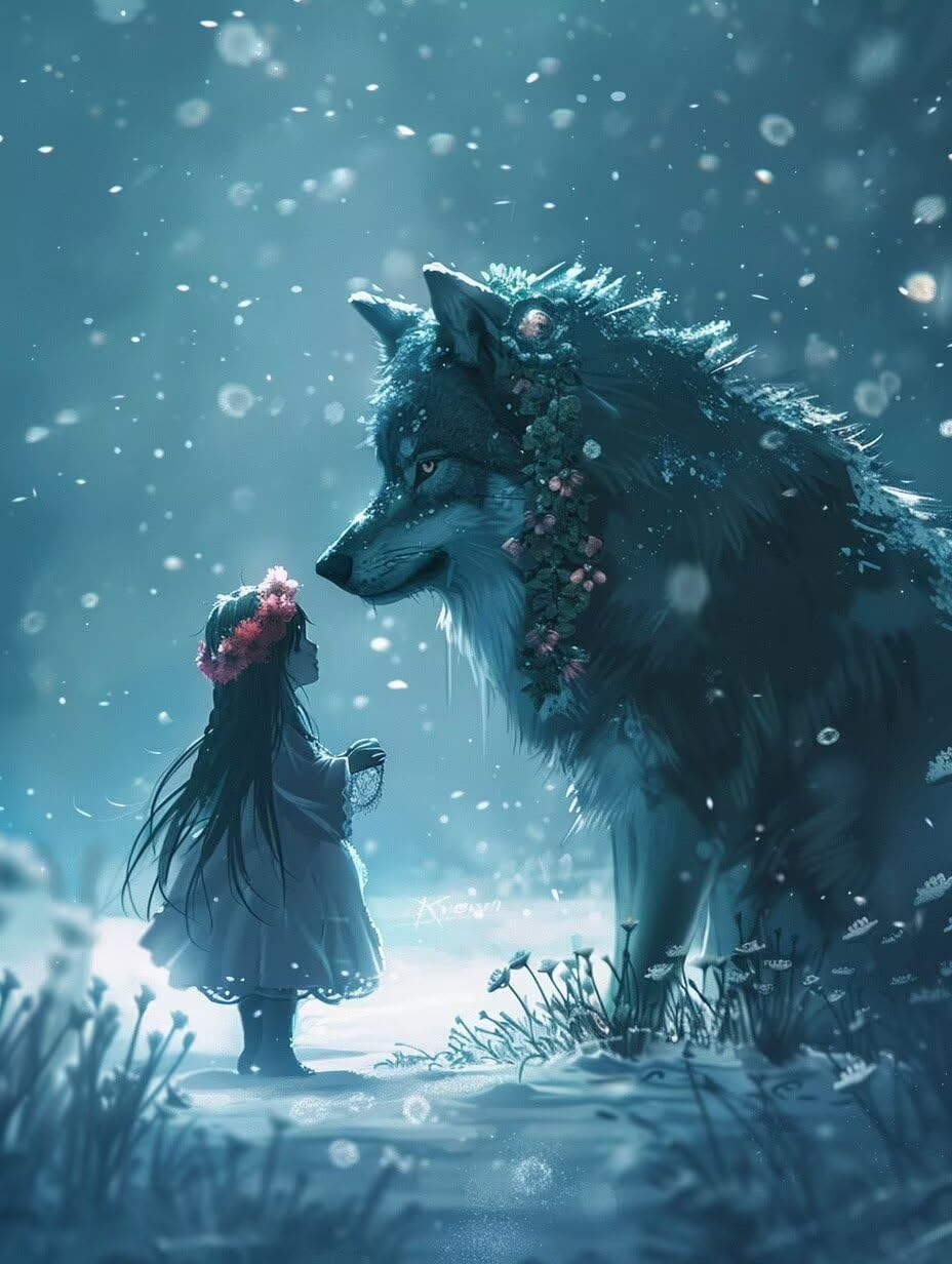 Diamond Painting Kits for Adults Animal Diamond Art Kits, DIY 5D Small Diamond Painting Wolf 12x16 in Full Square Diamond Art Pictures, Gem Art Painting Kits, for Home Wall Decor, Gifts for Women M-I