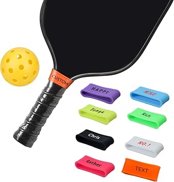 Personalized Pickleball Paddle Name Bands for Paddle Grip - Silicone Custom Pickleball Paddle Band,Accessories DIY Gifts for Pickleball Lovers