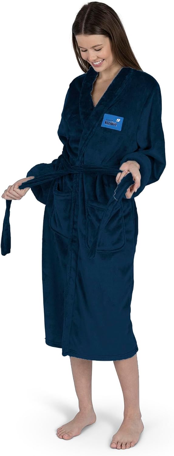 Northwest NASCAR Silk Touch Bathrobe, Officially Licensed Fan Robe, Ultra-Soft Plush Polyester Lounge Wear, Unisex