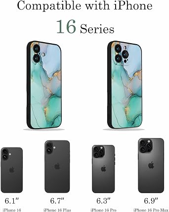 Silicone Phone Case for iPhone 15, Turquoise Marble Aqua Abstract Art Scratchproof Phone Case Silicone Upgraded with Camera Protection Phone Case Full Body Shockproof Cover Case