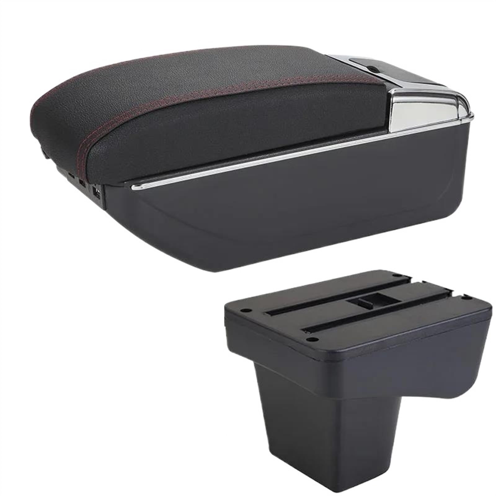 DYDGUTUFB For Suzuki For Vitara Car Armrest Box Central Content Storage Box Modification Interior Accessories (B1 Black red 7USB)