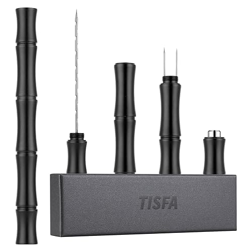 TISFA Cigar Draw Enhancer Tool, 3-in-1 Cigar Punch Set with