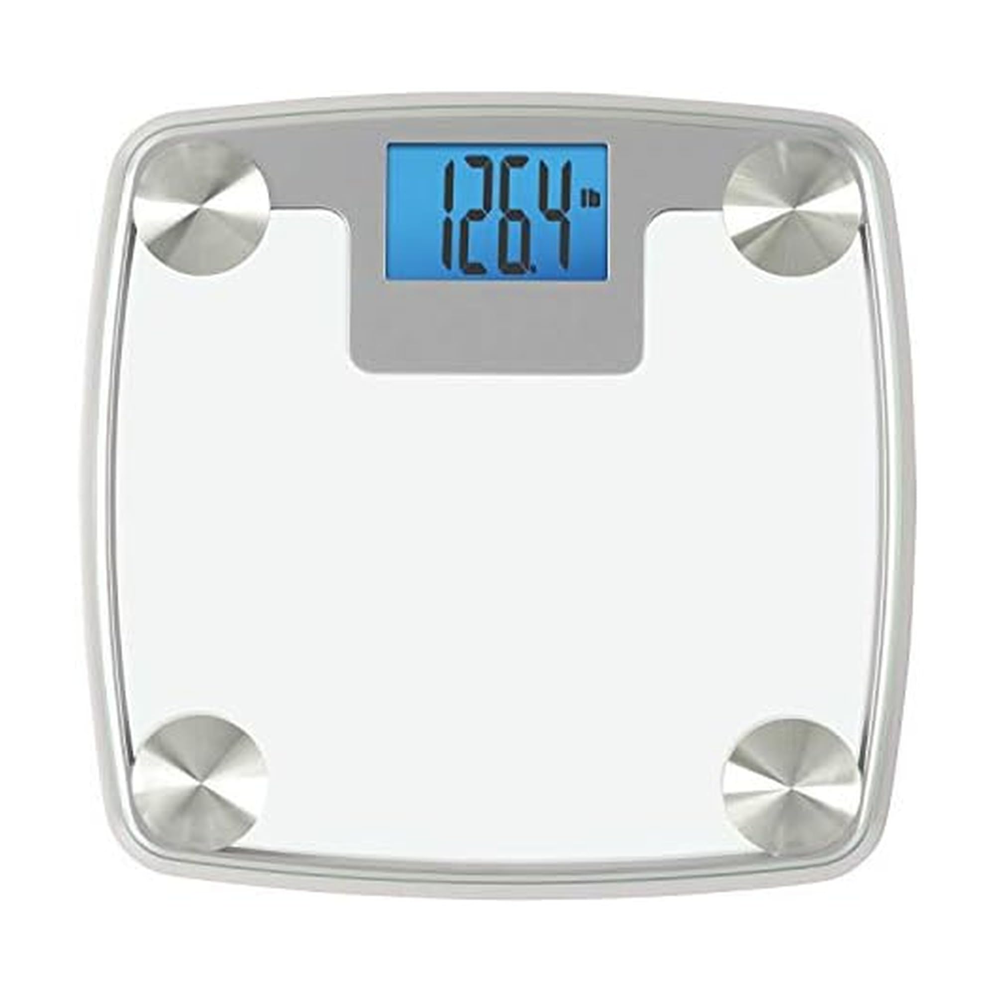 Digital Bathroom Scale, Scales for Body Weight, Auto Recognition, Measures Weight up to 440 lbs, Batteries Included, Silver