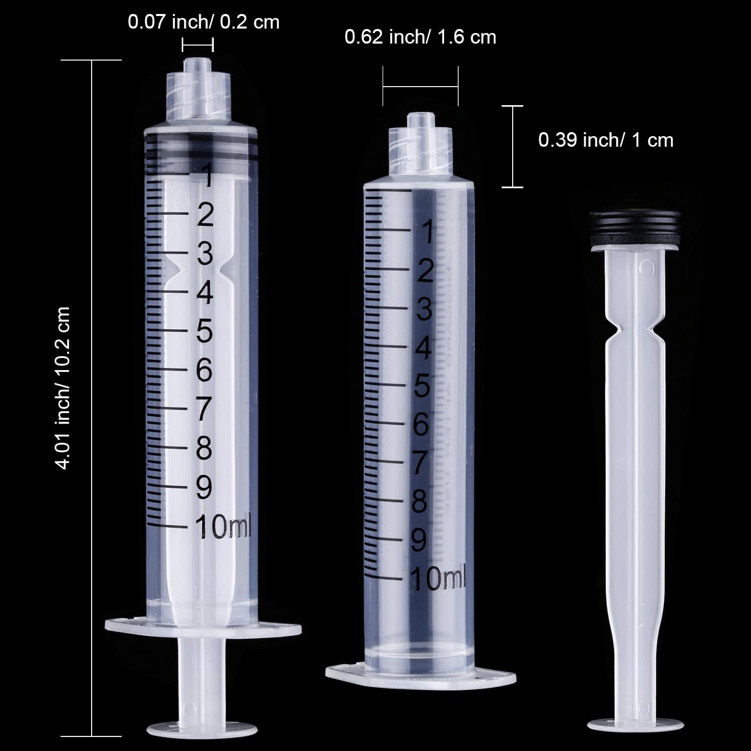 TecUnite 20 Pack Syringe, Plastic Curved Syringes for Epoxy Resin, Craft, Feeding Pets Animals, Oil or Glue Applicator - Image 2