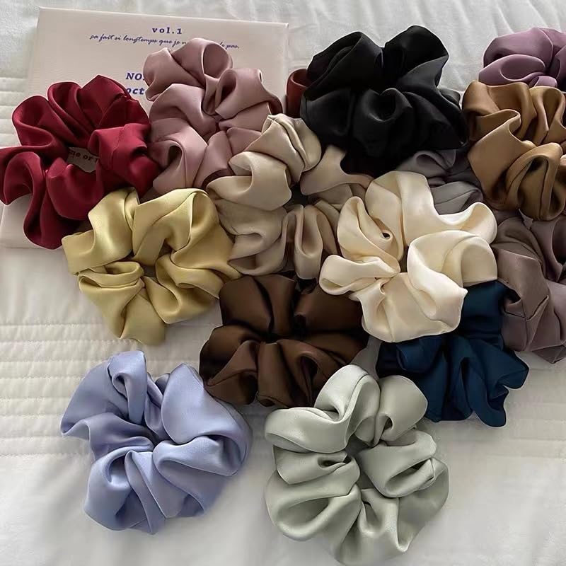 SYSUII Pack of 4 Satin Scrunchies Large Hair Scrunchies Women - Image 3