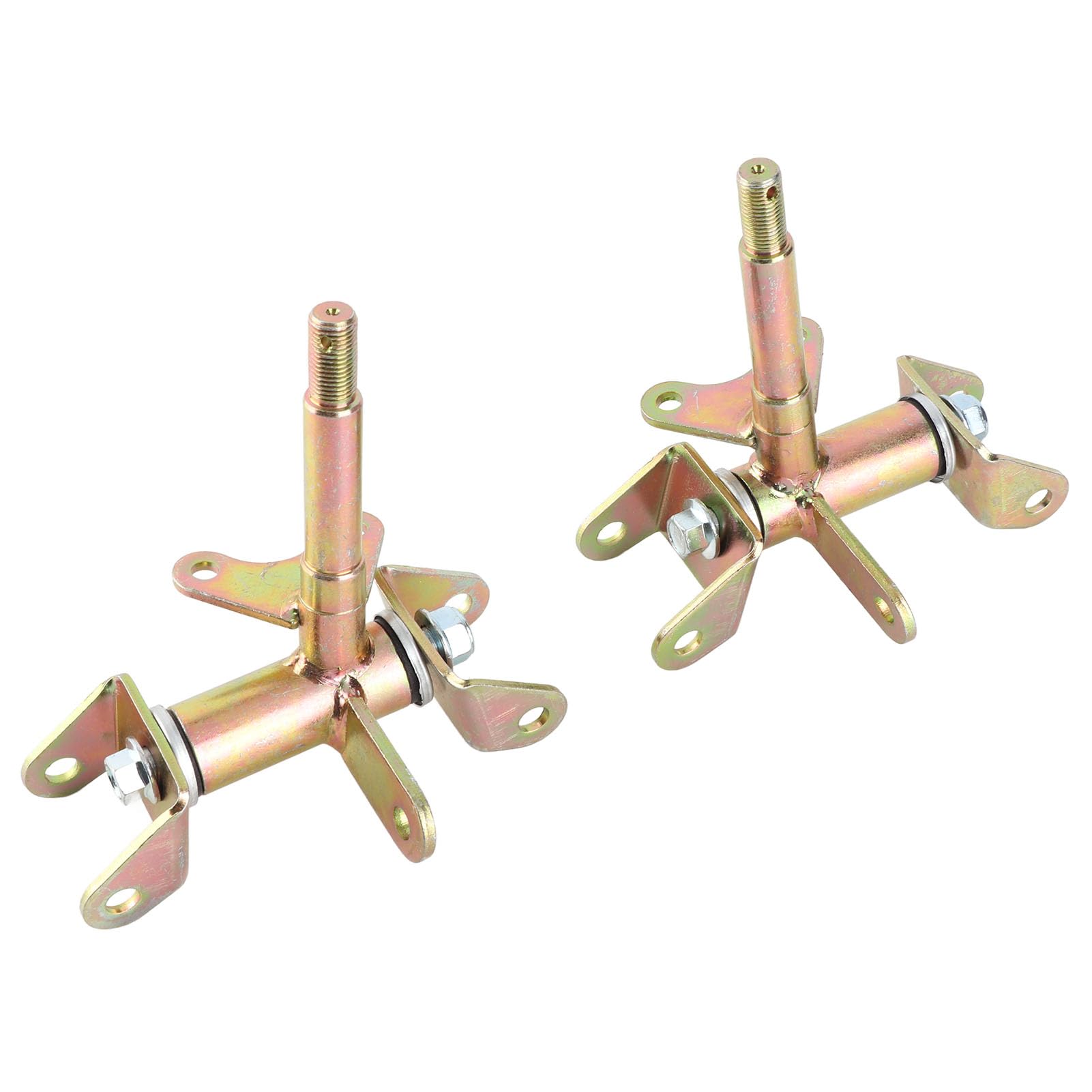 Aramox Przednia Zwrotnica Kierownicy Para Wrzecion Stop Metali Średnica Wewnętrzna 17 Mm Zwrotnica Kolumny Kierowniczej do Hamulca Bębnowego ATV 4-kołowe Gokarty 50 Cm3 Lewe i Prawe Przednie Koła