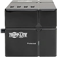 Vista 29 de Tripp Lite TLP66USB - Torre protectora de sobretensiones con puertos USB, 1200 julios, 5 tomas, 3 puertos USB, cable de extensión trenzado