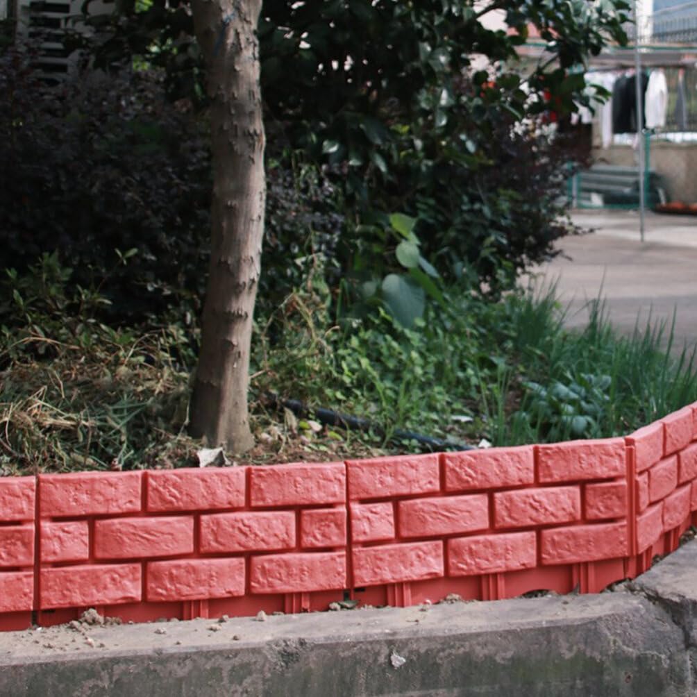 4 Pezzi Bordi In Plastica Staccionate Giardino Imitazione Pietra Mattoni Prato Aiuole Bordo Pannelli Decorativi Paesaggistici Per Cortile Giardino Esterno