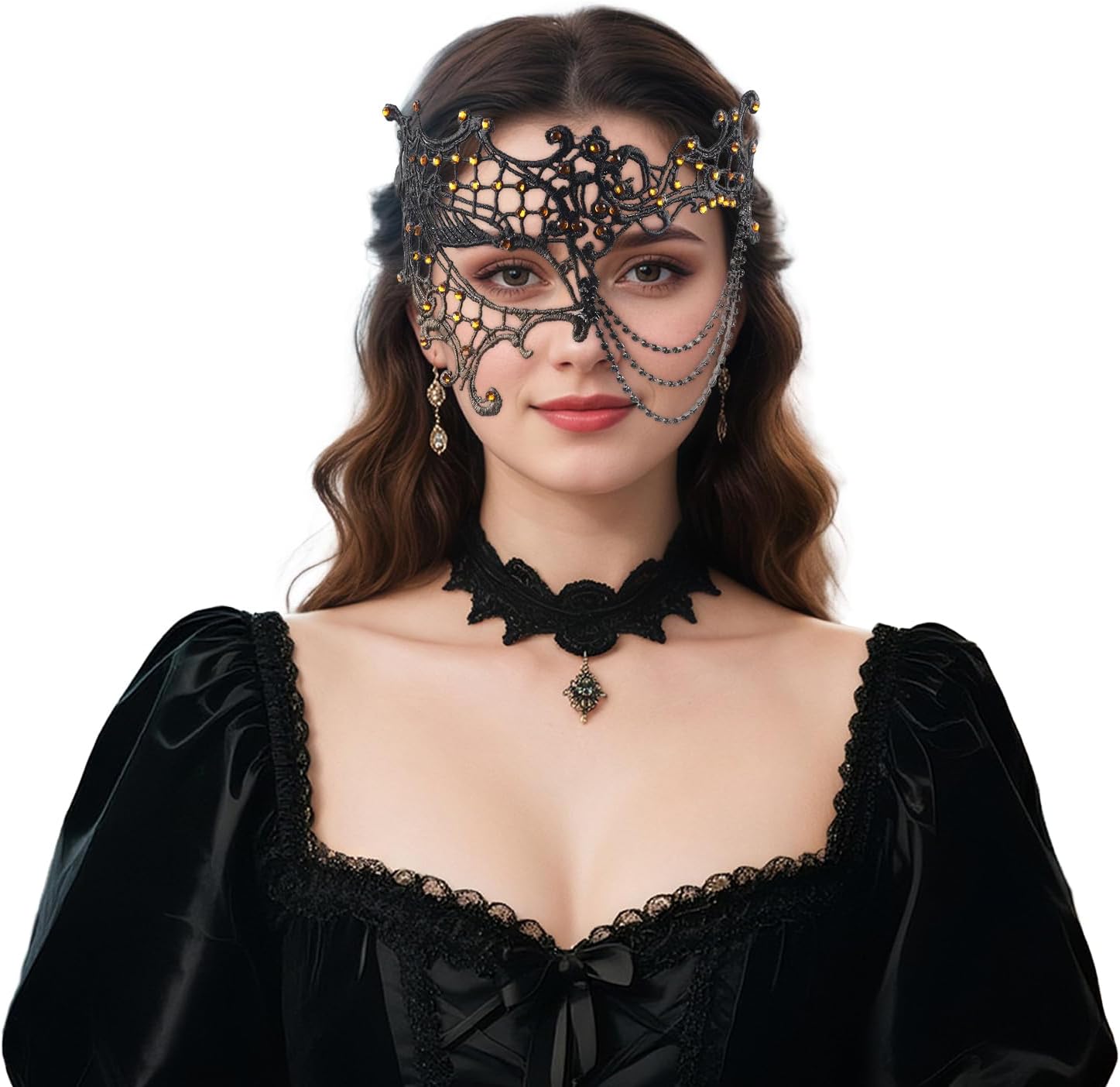 Gionforsy Women Costume Masks Lace Masquerade Masks Vintage 1920s Mask for Mardi Gras Halloween Dancing
