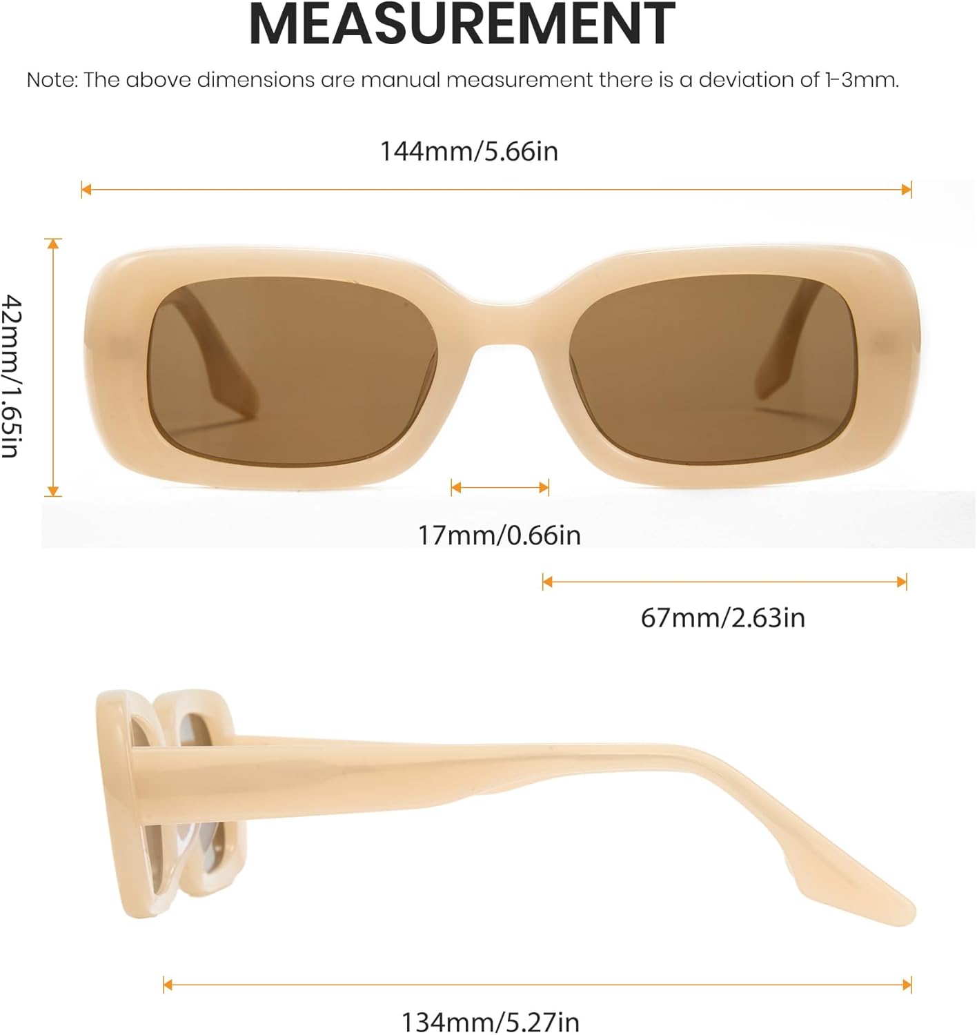 Cyxus Polarized Rectangular Sunglasses Acetate Frame UV400 Protection Stylish Shades Women Men P1223