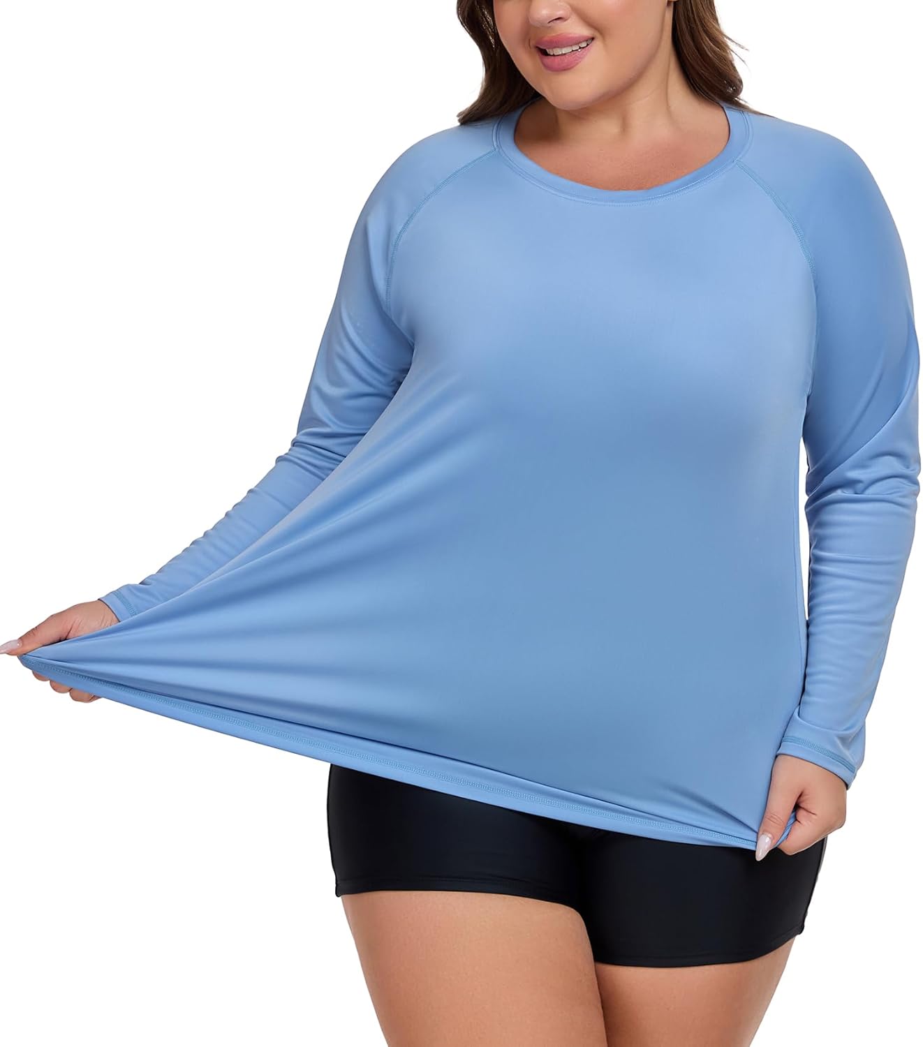 Women's Plus Size Swim Shirt Long Sleeve Rash Guard UV Protection Sun Shirts UPF 50+ Quick Dry Hiking Fishing Tops - Image 4