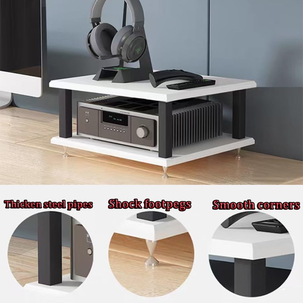 Elegante rack audio a 3 livelli bianco in vinile per amplificatori Design compatto per l'installazione audio domestica e gli appassionati di musica