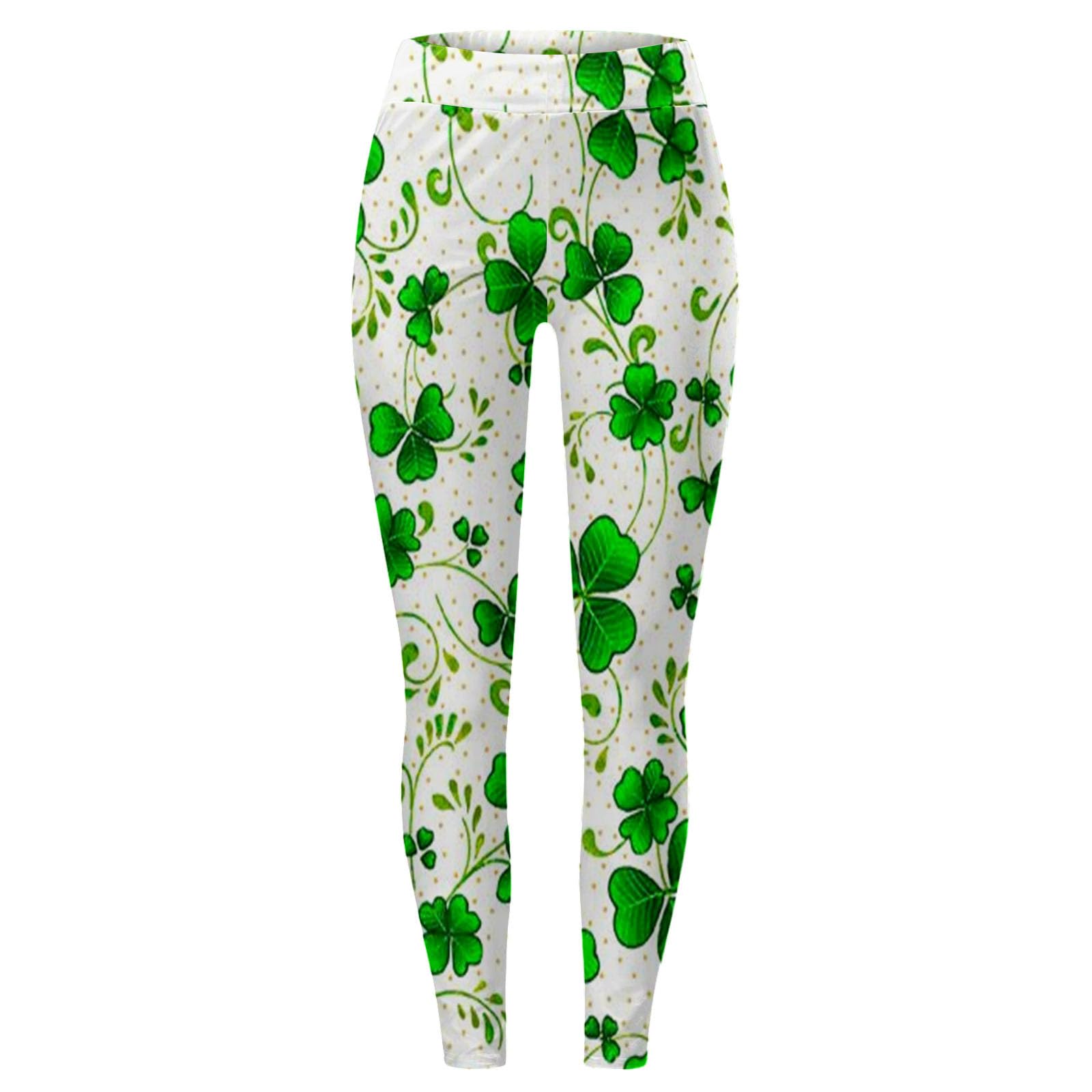 St.Patrick's Day Donna Irlandese Verde Trifoglio Skimpy Leggero Casual Foglie Trendy Sport Scrunch Butt Leggings Floreali Collant Yoga Pantaloni Running Collant Butt Lift Dimagrante