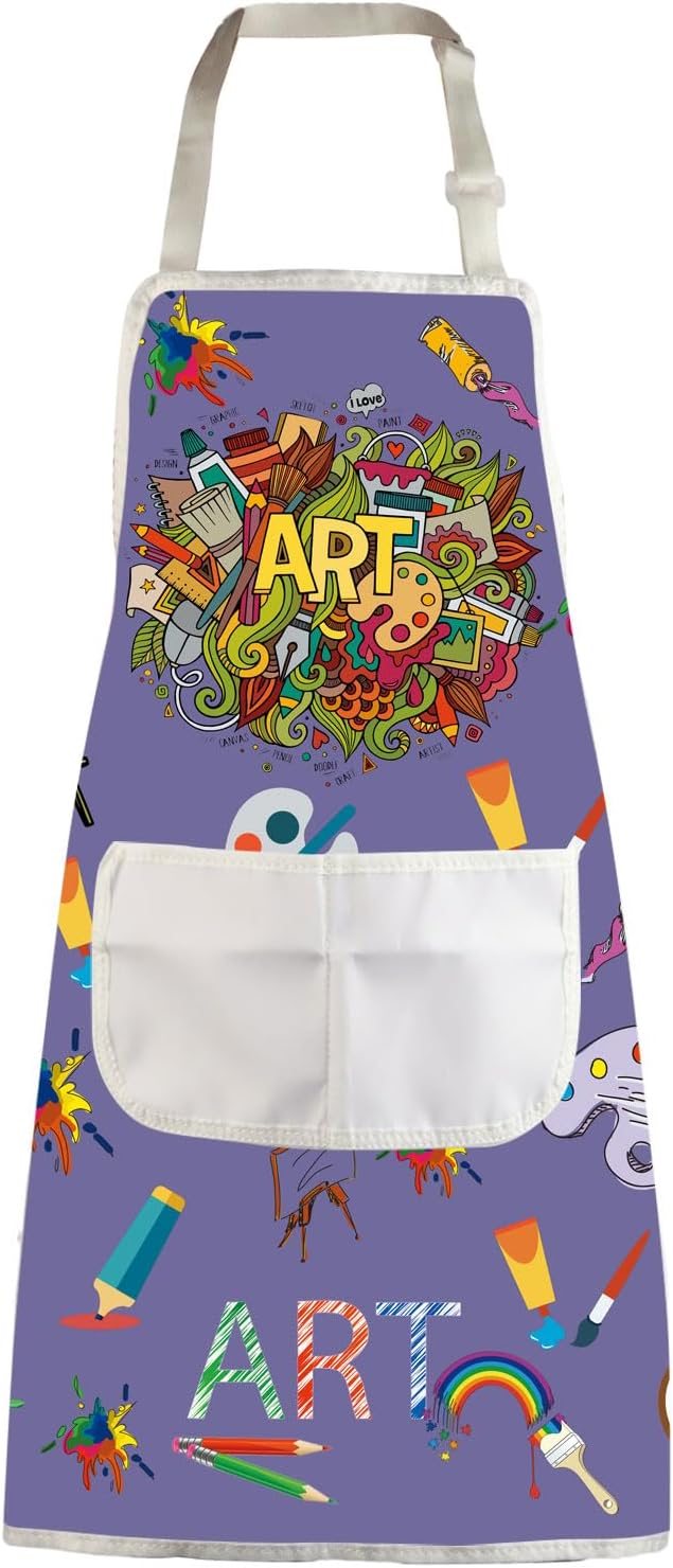 MBMSO Painting Artist Apron with Pockets Artist Painter Gifts Art Lover Gift for Art Teacher Student Painter Apron Waterproof