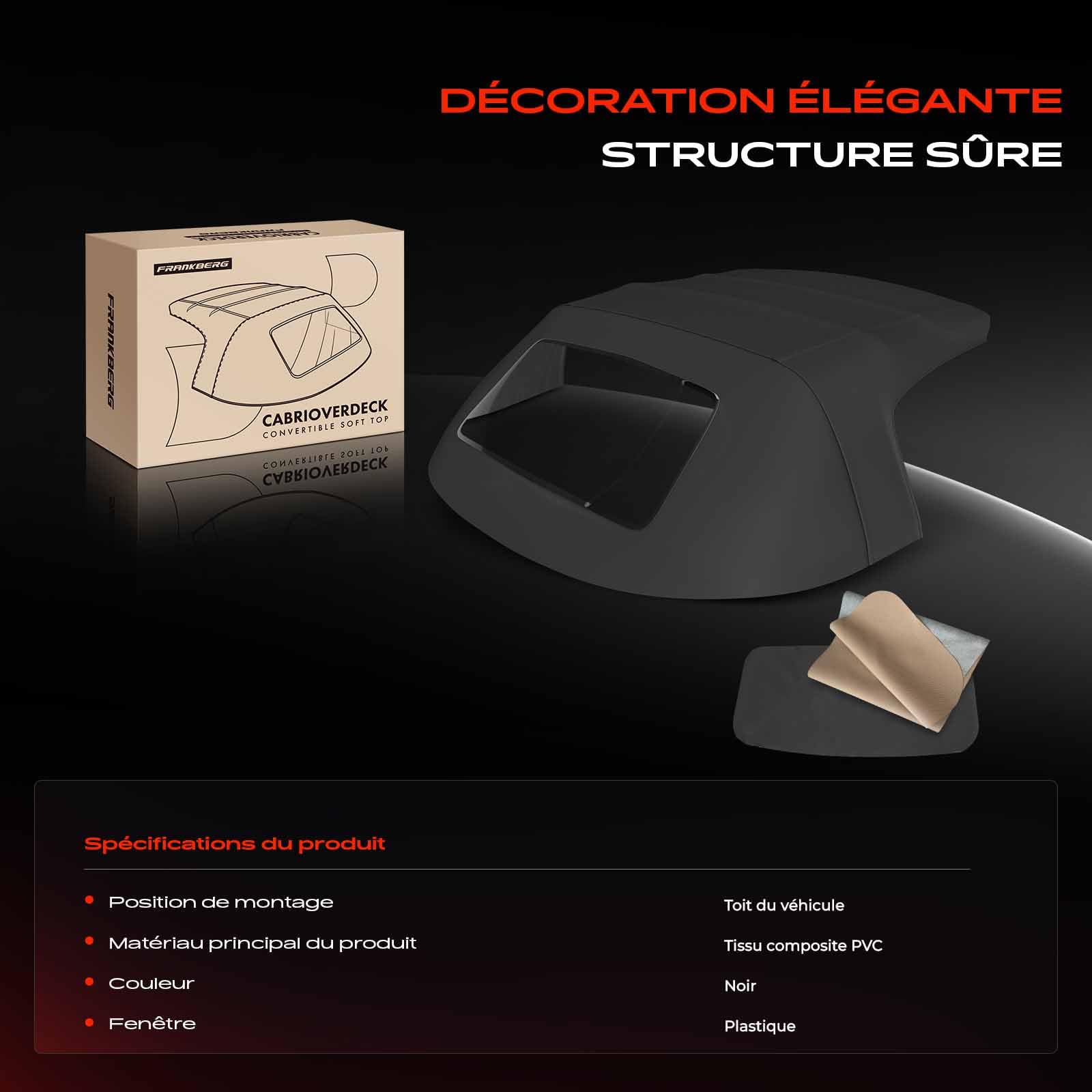 Frankberg Capote de cabriolet Softtop Compatible avec MX-5 II NB MX-5 I NA Cabriolet Remplacer# MA13545,1018MIA003