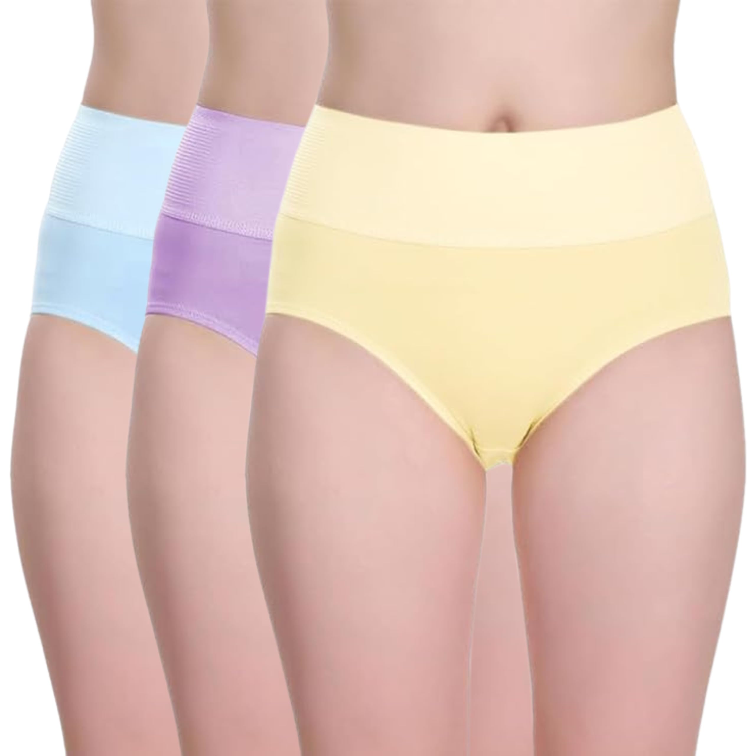 Women's Cotton Broad Elastic Hipsters, Pack of 3, Multicolored-image-37