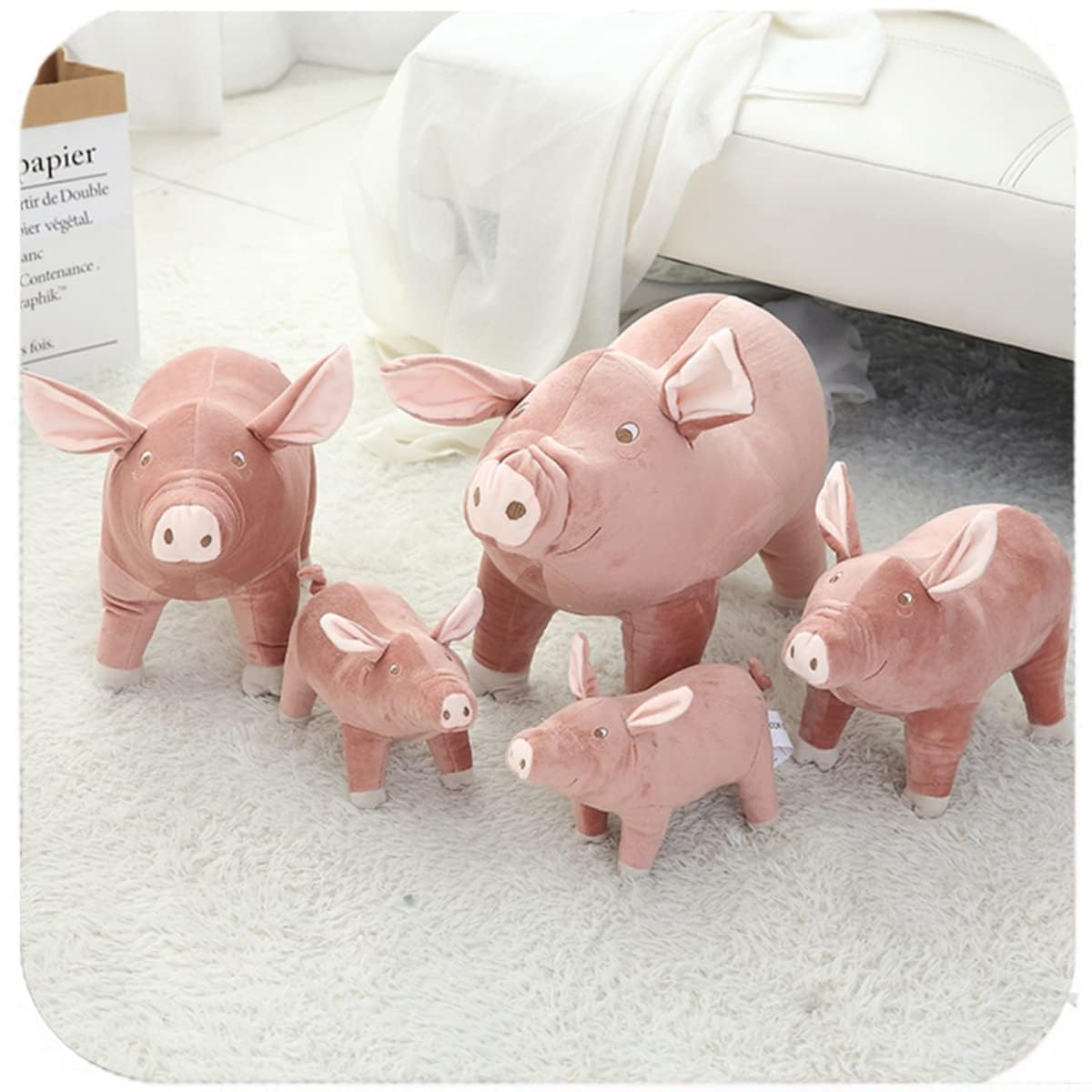 Süßes Plüsch-Schwein (40 Cm) – Weiches Kuscheltier, Waschbar, Geprüft, Für Kinder & Haustiere