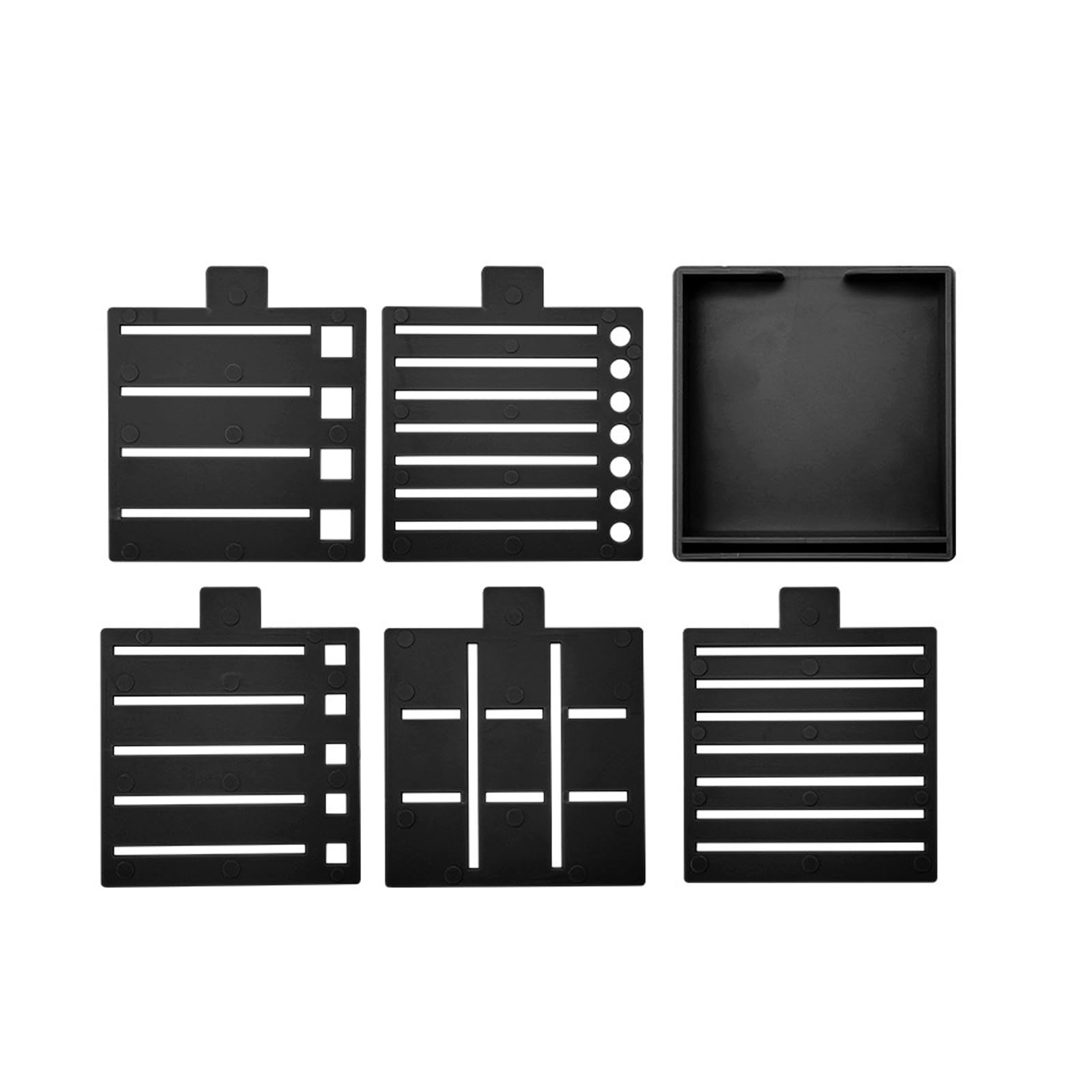 Buxuaaaa Sticky Notes Storage Box with Five Templates Portable Square Memo Pad Holder for Home Offices School Organization Note Holder