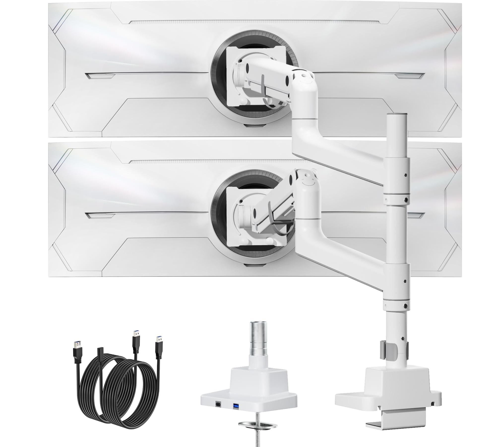 monTEK Podwójne Ramię do Monitora z USB 17-57", do 27 kg