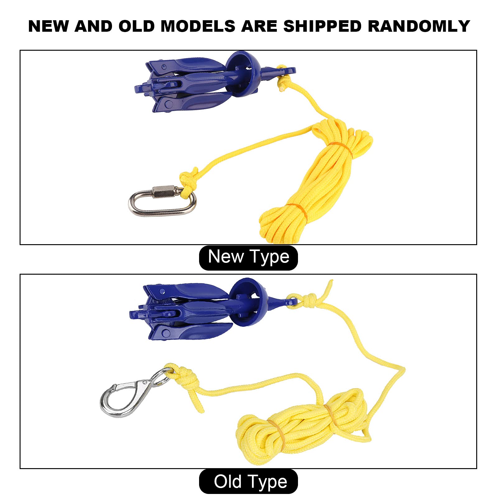Kayak AnchorFolding Small Boat Grapnel Anchor Kit con Corda Buckle Accessorio Durevole Alluminio Gonfiabile per Paddle Board Canoa Motoscafo