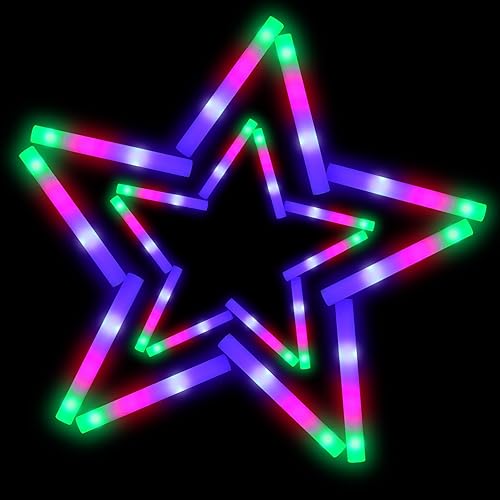 Miniatura 2 de GalaGalore 100 unidades de varillas de espuma de 18.5 pulgadas a granel, 3 modos de colores intermitentes de espuma LED que brillan en la oscuridad,