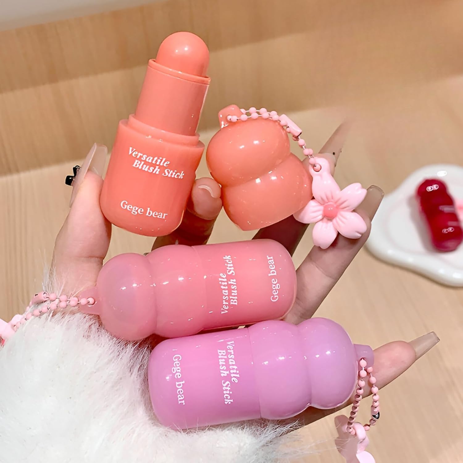 Gege Bear Versatile Blush Stick | Super-Blendable Formula | Natural Smooth Finish Blusher for Cheeks | Creamy Matte Texture | Multiuse | Melts Effortlessly & Buildable | Cute Rose Pink Blush Effect | High Colour Payoff | Perfect Face Makeup for Women (06# Violet, 3.8g)-picture-34