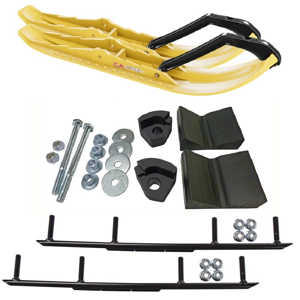 C&A Pro Yellow TMX Snowmobile Skis w/ 10