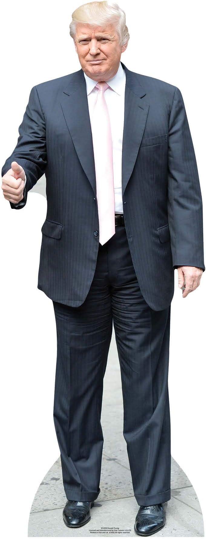 Donald Trump (Pink Tie) Life Size Cardboard Cut, Multi Colour, 188 x 71 x 188 cm