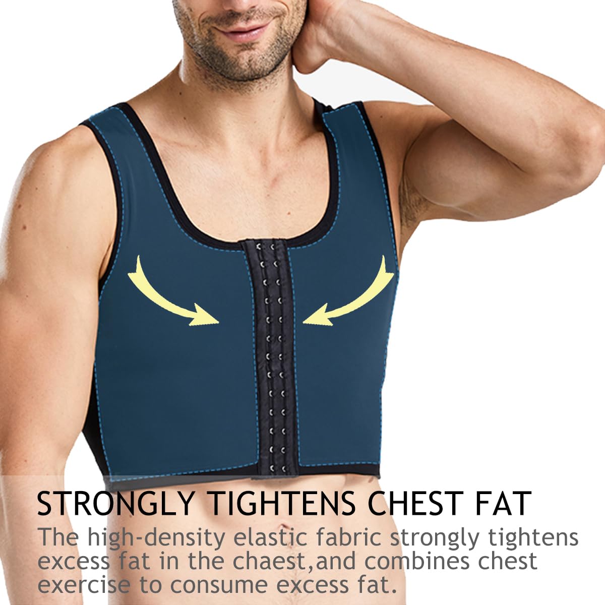 Body Shaper Chest Binder Compressione Piatta 3 File Gilet Busto Corsetto Senza Maniche per Il Supporto della Schiena Riduzione Ginecomastia