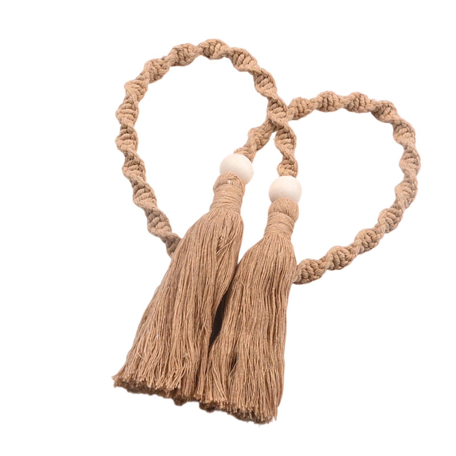 Buxuaaaa Curtain Tiebacks with Braided Rope, Decorative Holdbacks for Indoor Outdoor Drapes Casement Braided Curtain Tiebacks for Drapes