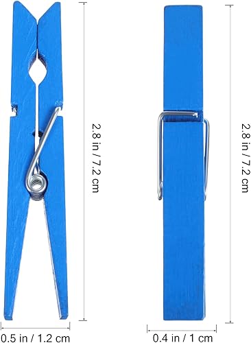 Miniatura 2 de 200 alfileres de ropa de colores de madera, pinzas de colores para manualidades de 2.9 pulgadas, alfileres de ropa para colgar, fotos, aula