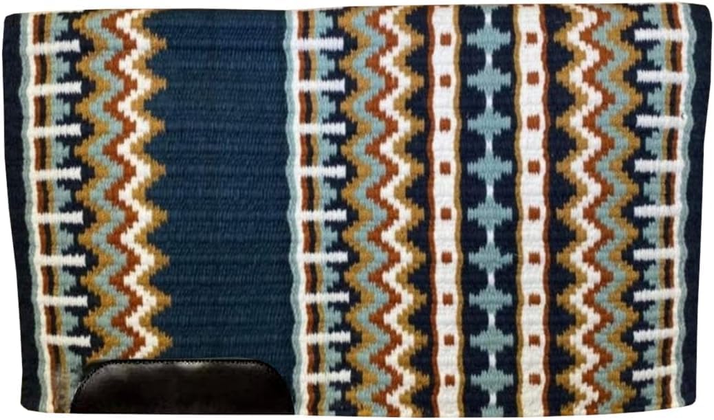 HUMAYL Saddlery Saddle Pad/Blanket for Horses Western Show Horse Saddle Blanket New Zealand Design Handmade Wool Saddle Blanket Top Wool Saddle Pad Regular Size : 34" L x 36" W x 1" inches PAD0113