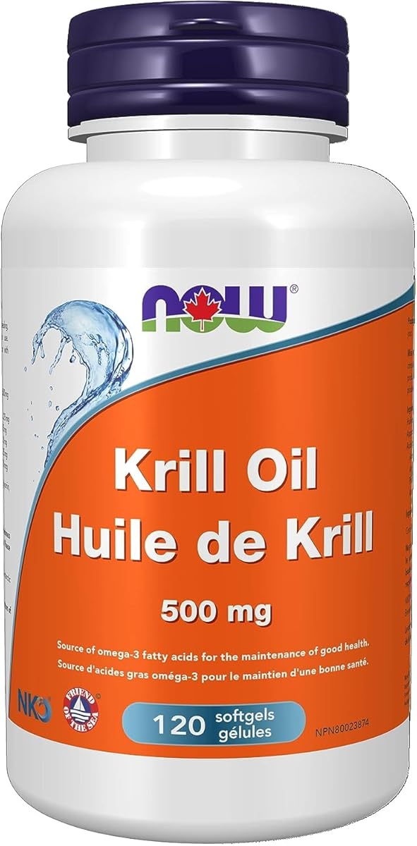 NOW Supplements, Krill Oil 500 mg, Phospholipid-Bound Omega-3, Cardiovascular Support, 120 Softgels