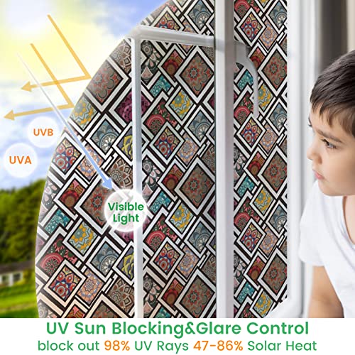 Dktie Privacy Window Film Stained Glass Look, Window Privacy Film Frosted Removable Glass Covering, Window Decals For Home (17.7" X 78.7" (45 X 200 Cm), 112) #TOP2