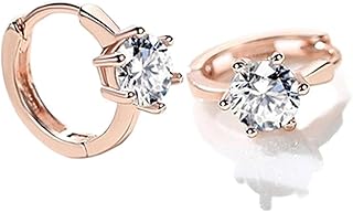 Pendientes clásicos de color plateado con circonita brillante y cristales chapados en oro, para mujer, joyería fina para regalo
