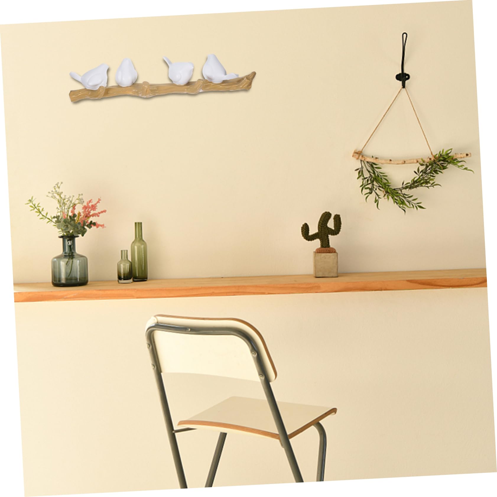 Portachiavi da Muro Uccelli su Ramo Appendichiavi Resistente per Cucina Bagno Ingresso per Chiavi Asciugamani e Accessori