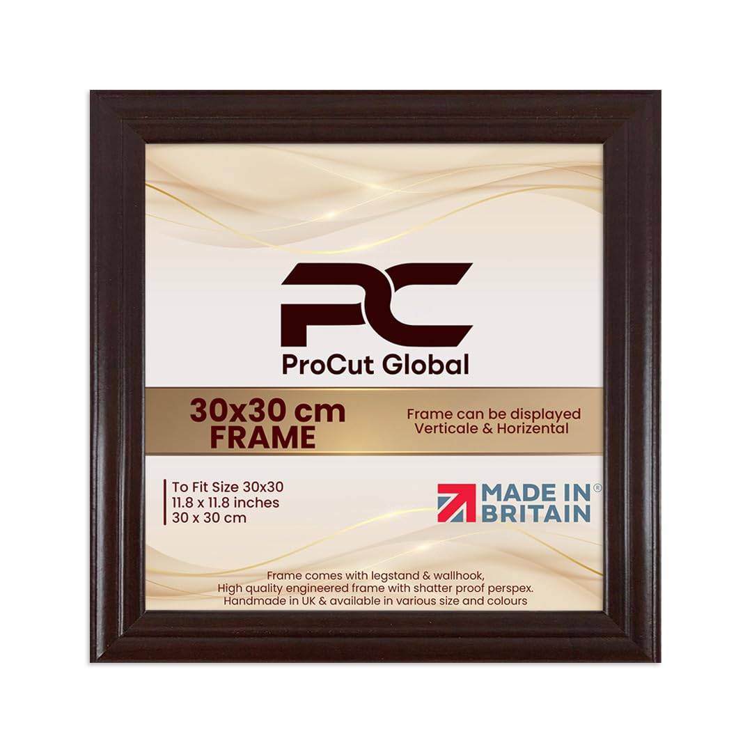 Procut Global 30x30CM Mahogany Picture Frames - Classic Wooden Photo Frame with Shatterproof Perspex for Wall or Tabletop - Perfect for Posters, Certificates & Prints - Sizes & Colors Available โ image 1