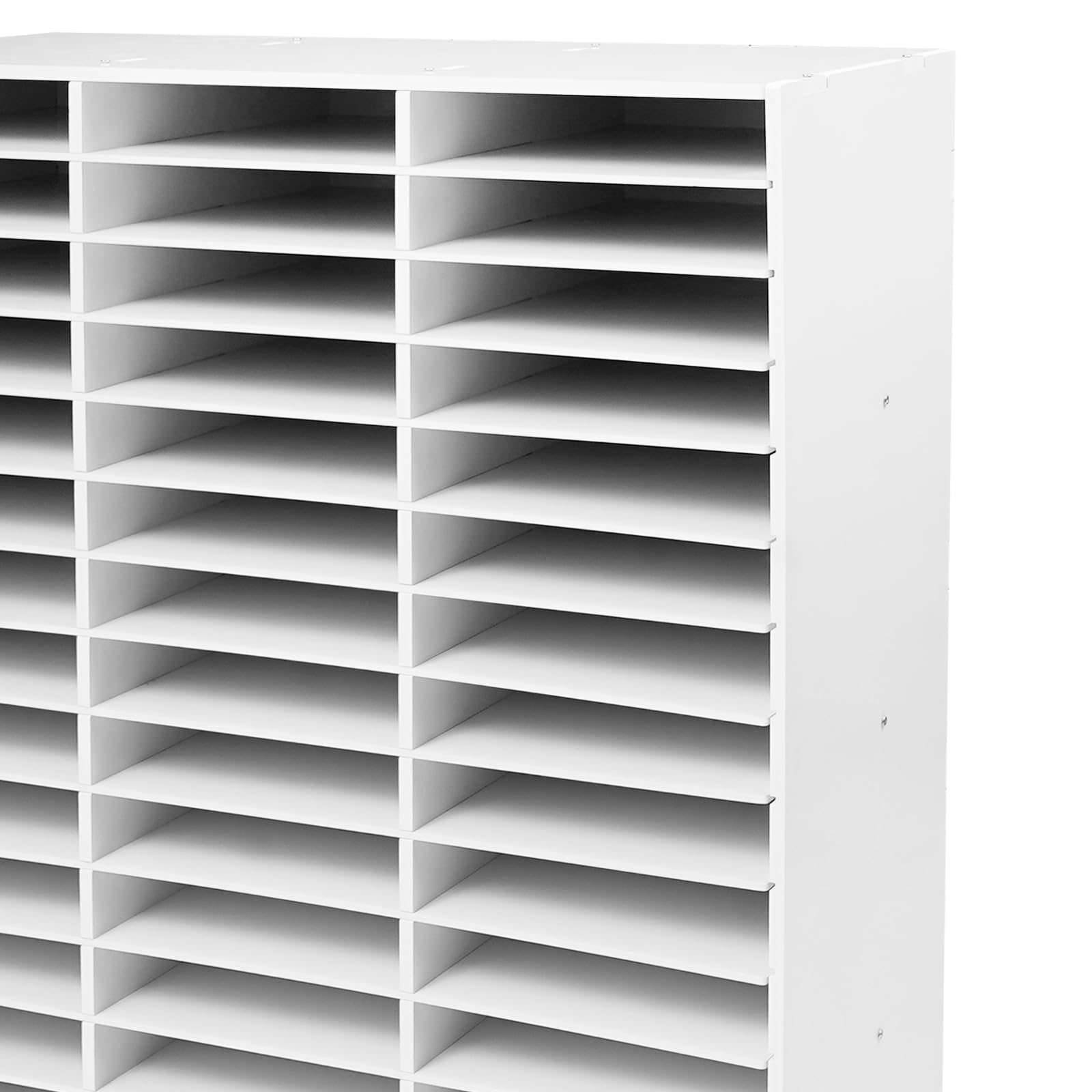 Organizador de literatura con 48 compartimentos, con 48 compartimentos, archivador abierto, bandeja de documentos de hasta 50 kg, estantes ajustables, para el hogar y la oficina