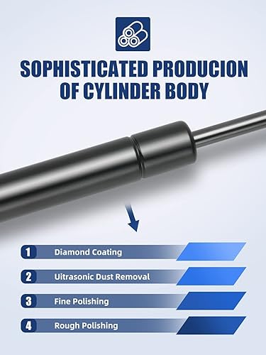 Miniatura 8 de OTUAYAUTO Soporte de gas de 10 pulgadas, soporte de elevación universal de 100 N22.5 libras, para tapa de caja de herramientas de camioneta,