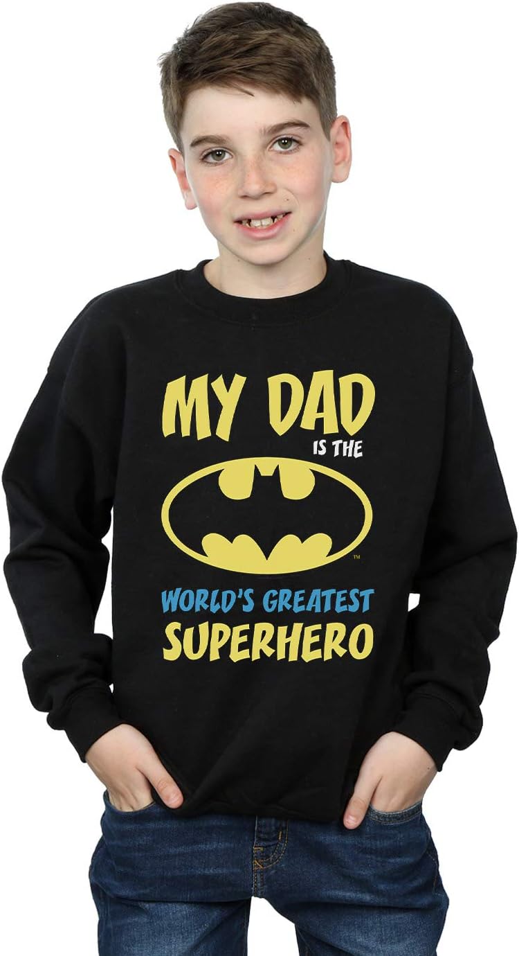 DC Comics Boys Batman World's Greatest Superhero Sweatshirt Black 5-6 Years