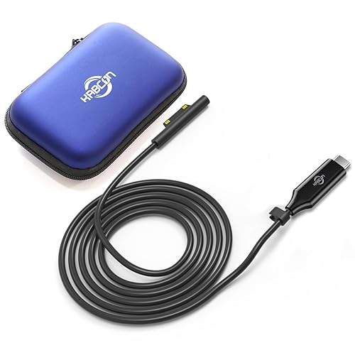 KABCON Surface Connect to USB C Cable de carga para Microsoft Surface Pro 7, Go, Laptop 4, 3, 2, 1 - 4.9 pies y funda de viaje