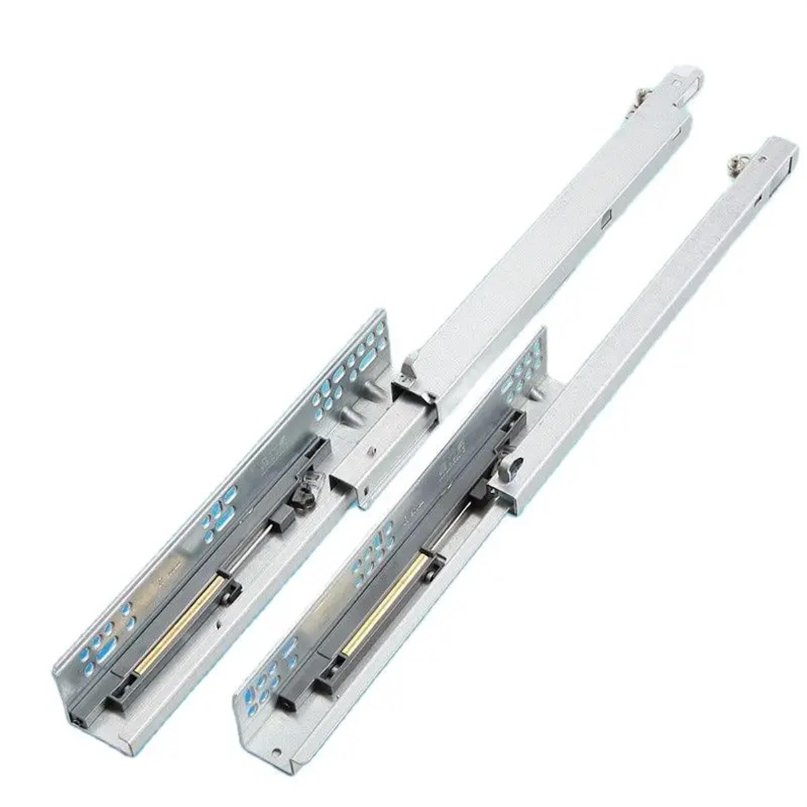 Hudfvioi Three-Section Slide Drawer Runners The Three Section Support Hidden Guide Track Damping Two Bottom Drawer Slide Rail For Drawer(,16Inches 40Cm)
