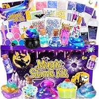 Highttoy Magic Slime Kit | DIY Slime Making Kit with 76 Pcs for Galaxy, Butter, Clear, Glow In The Dark Slime,Potion Making | Gifts for 6-12 Year Old Girls Boys Birthday Party Craft Fun