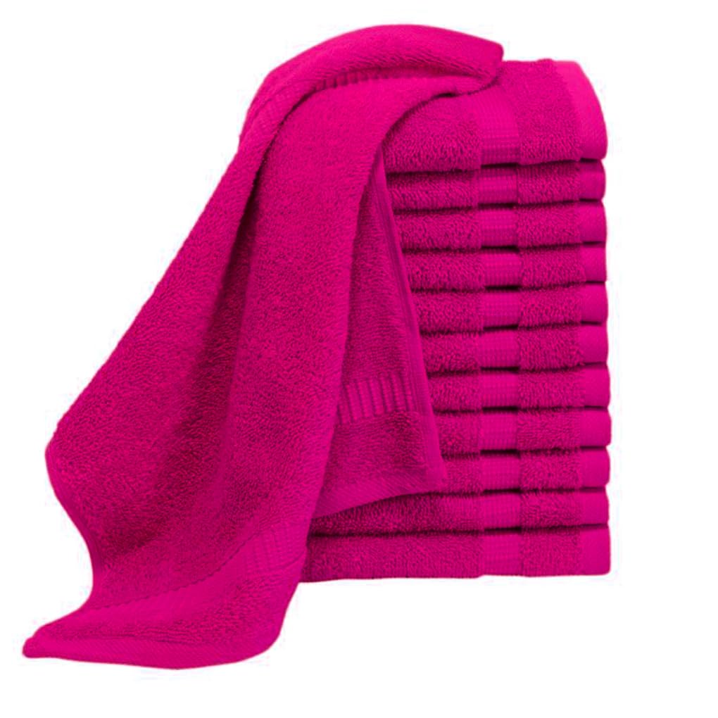 Paquete de 6, 12, 24, 36, 48, 72, 96 toallas faciales, 100% algodón egipcio, franela suave, para el gimnasio, desmaquillante, toalla para los dedos (6, rosa intenso)