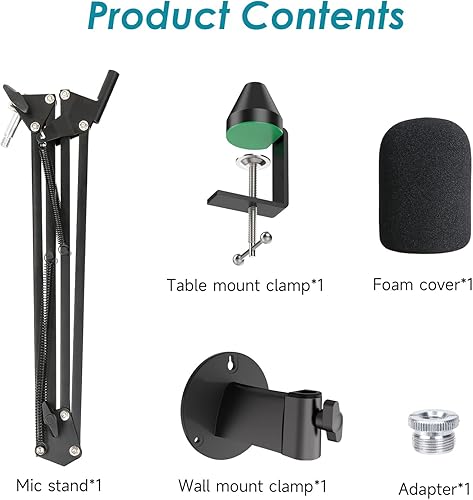 Miniatura 7 de YOUSHARES Razer Seiren X - Brazo de montaje en pared para micrófono Razer Seiren X, montaje en superficie vertical y clip de montaje de pared de