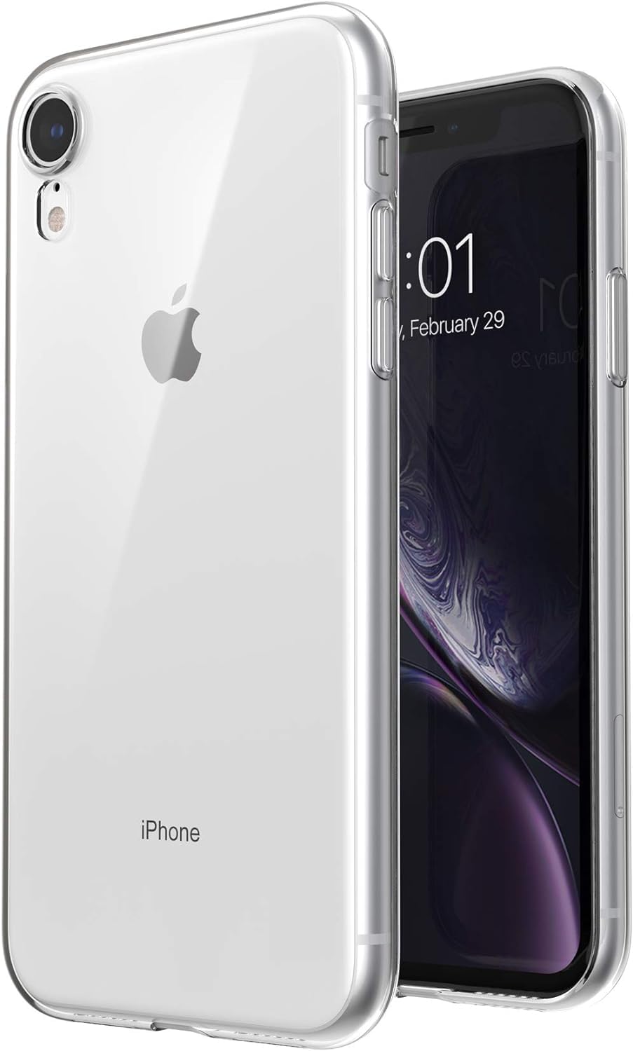 Amazon Basics Non Yellowing Transparent Hard Back Case Cover for Apple iPhone XR Amazon Basics Non Yellowing Transparent Hard Back Case Cover for Apple iPhone XR