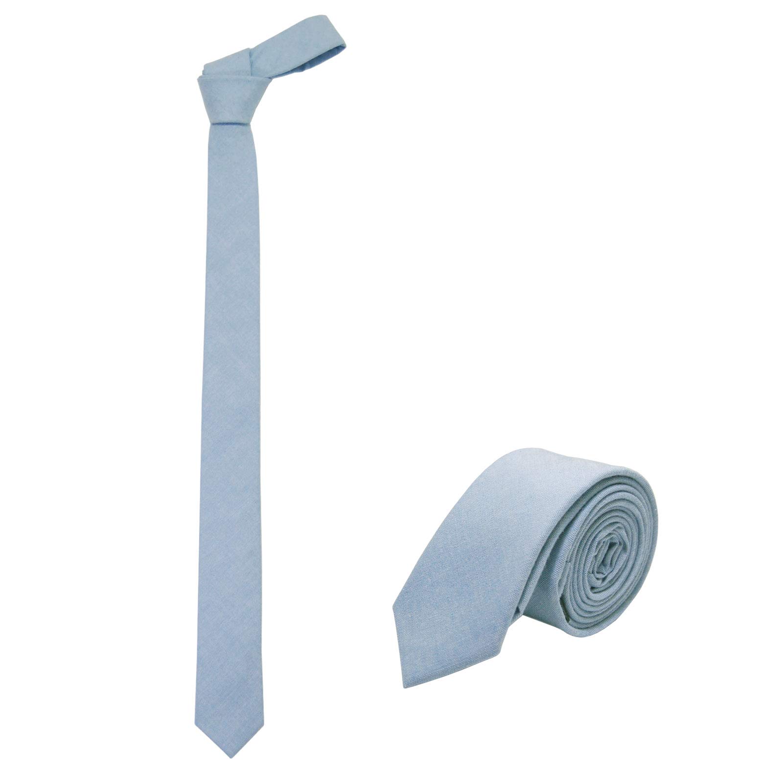 JNJSTELLAMen's Cotton Solid Skinny Necktie 2" Tie